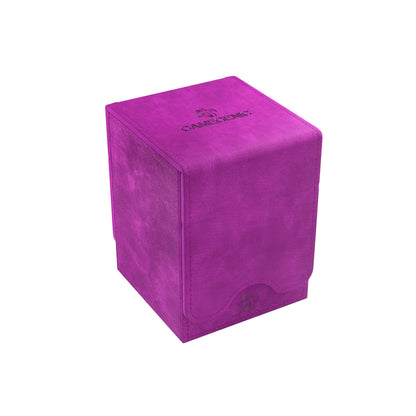 Squire 100+ XL Convertible Deck Box | Card Storage Box with Removable Cover Clips | Holds 100 Double-Sleeved Cards in Extra Thick Inner Card Sleeves | Purple Color | Made by Gamegenic (GGS20101ML