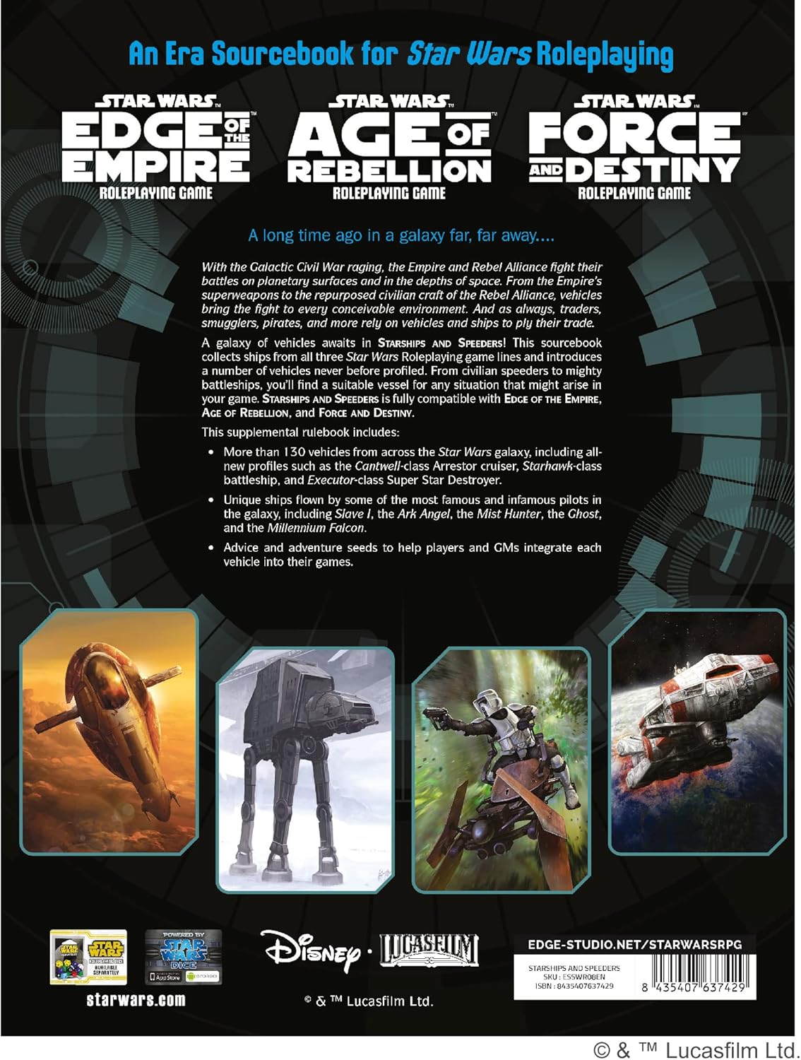 Edge, Star Wars RPG: Starships and Speeders, RPG, Ages 12 plus, 3-5 Players