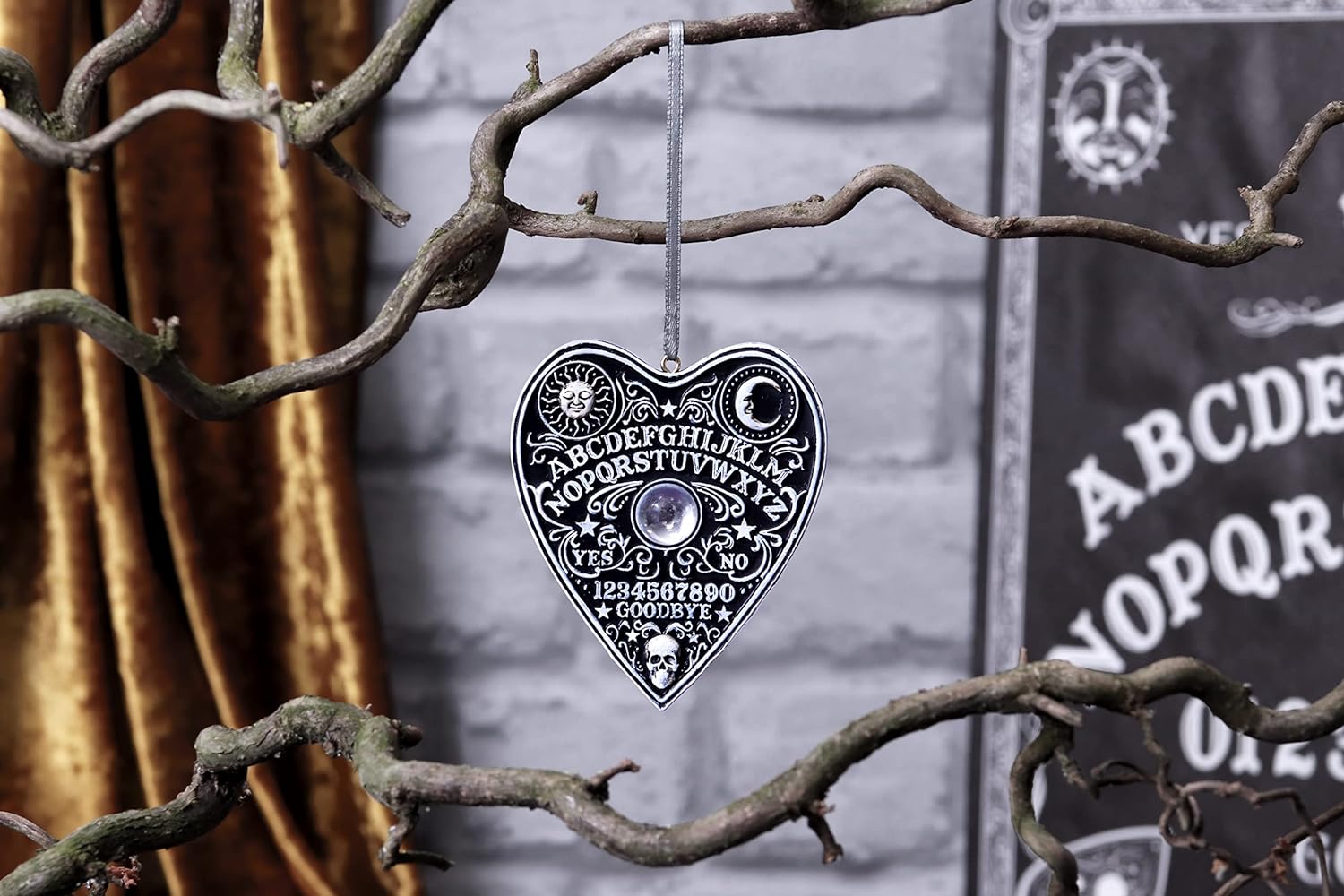 Nemesis Now Spirit Board Planchette Hanging Ornament 8.5cm, Resin, Black, Spirit Board Hanging Ornament, Gothic Alternative Festive Decoration, Cast in the Finest Resin, Expertly Hand-Painted