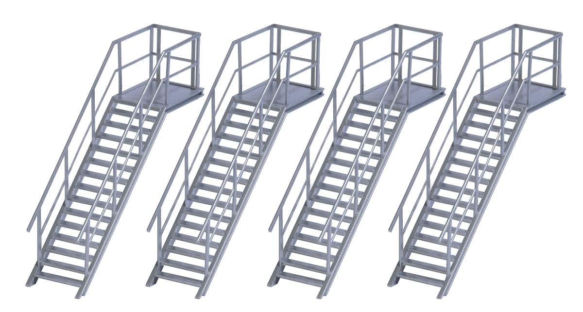 Busch 7758 Metal Stairways (4) Mini Set