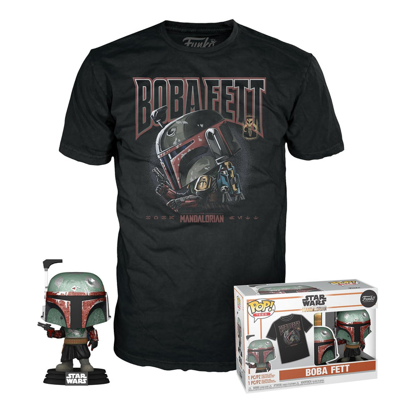 Funko POP! & Tee: Star Wars - Boba Fett - Medium - T-Shirt - Clothes With Collectable Vinyl Figure - Gift Idea - Toys and Short Sleeve Top for Adults Unisex Men and Women - Official Merchandise