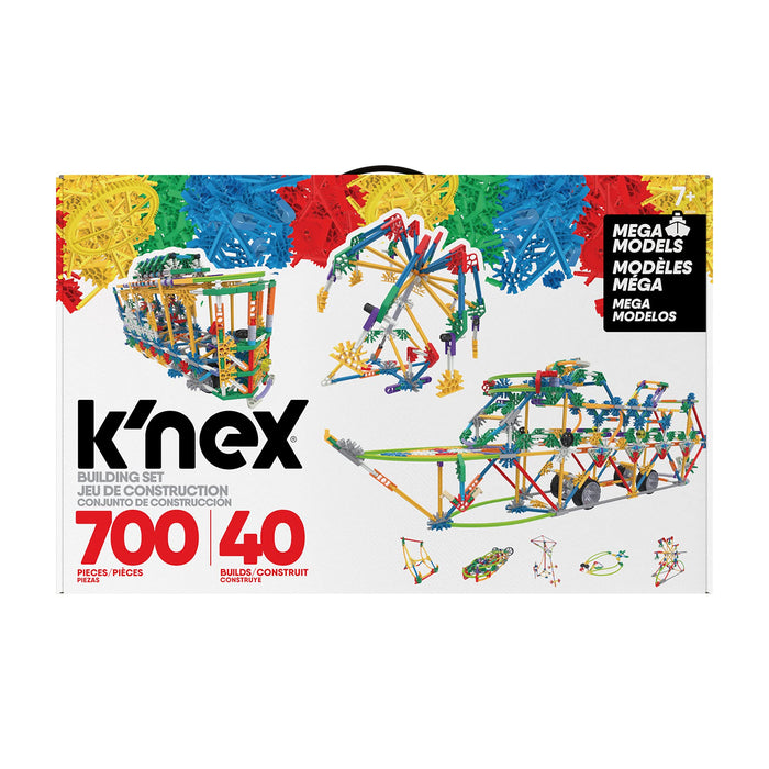K'nex 80209 Juego de construcción de megamodelos, Conjunto de Aprendizaje Stem de 700 Piezas, Colorido Juguete de construcción de Edificios Modelo 40 para niños de 7 años o más (Multicolor
