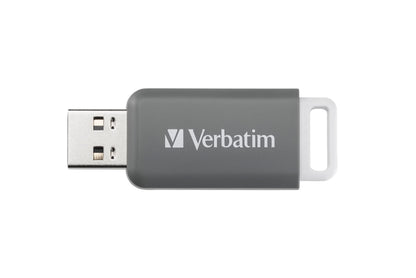 Verbatim DataBar USB Stick Compact Flash Drive with 128GB Data Storage Portable USB 2.0 Memory Stick in Grey Ideal for Laptop, PC and Notebook