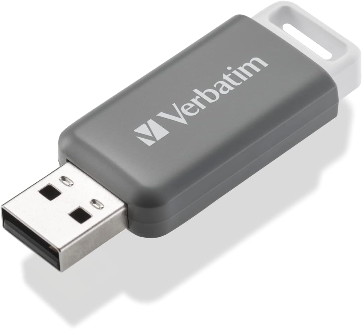Verbatim DataBar USB Stick Compact Flash Drive with 128GB Data Storage Portable USB 2.0 Memory Stick in Grey Ideal for Laptop, PC and Notebook