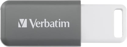 Verbatim DataBar USB Stick Compact Flash Drive with 128GB Data Storage Portable USB 2.0 Memory Stick in Grey Ideal for Laptop, PC and Notebook