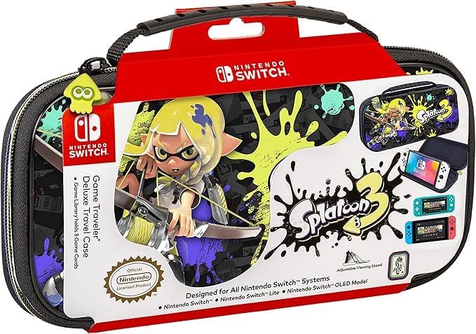 Game Traveler Splatoon 3 - Custodia Switch Ufficiale Nintendo Morbido Nero per Nintendo Switch
