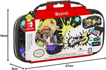 Game Traveler Splatoon 3 - Custodia Switch Ufficiale Nintendo Morbido Nero per Nintendo Switch