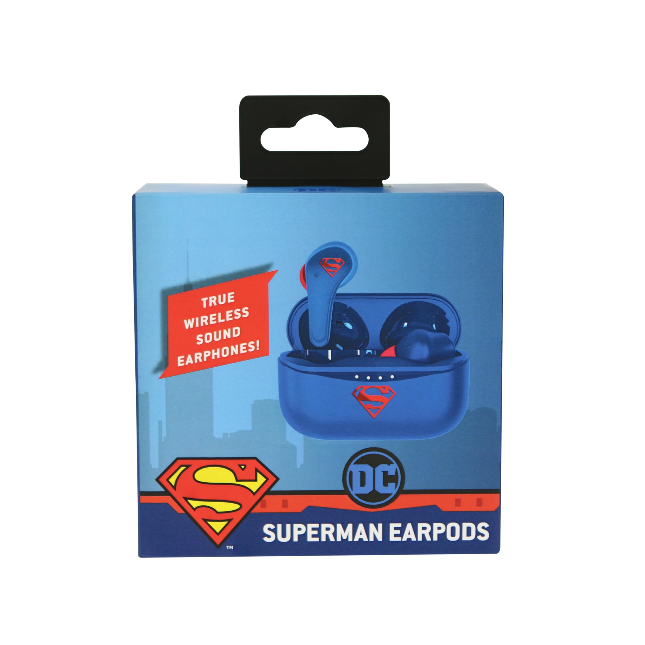 OTL Technologieën Draadloze Bluetooth V5.0 Superman kinderhoofdtelefoon met oplaadbox.