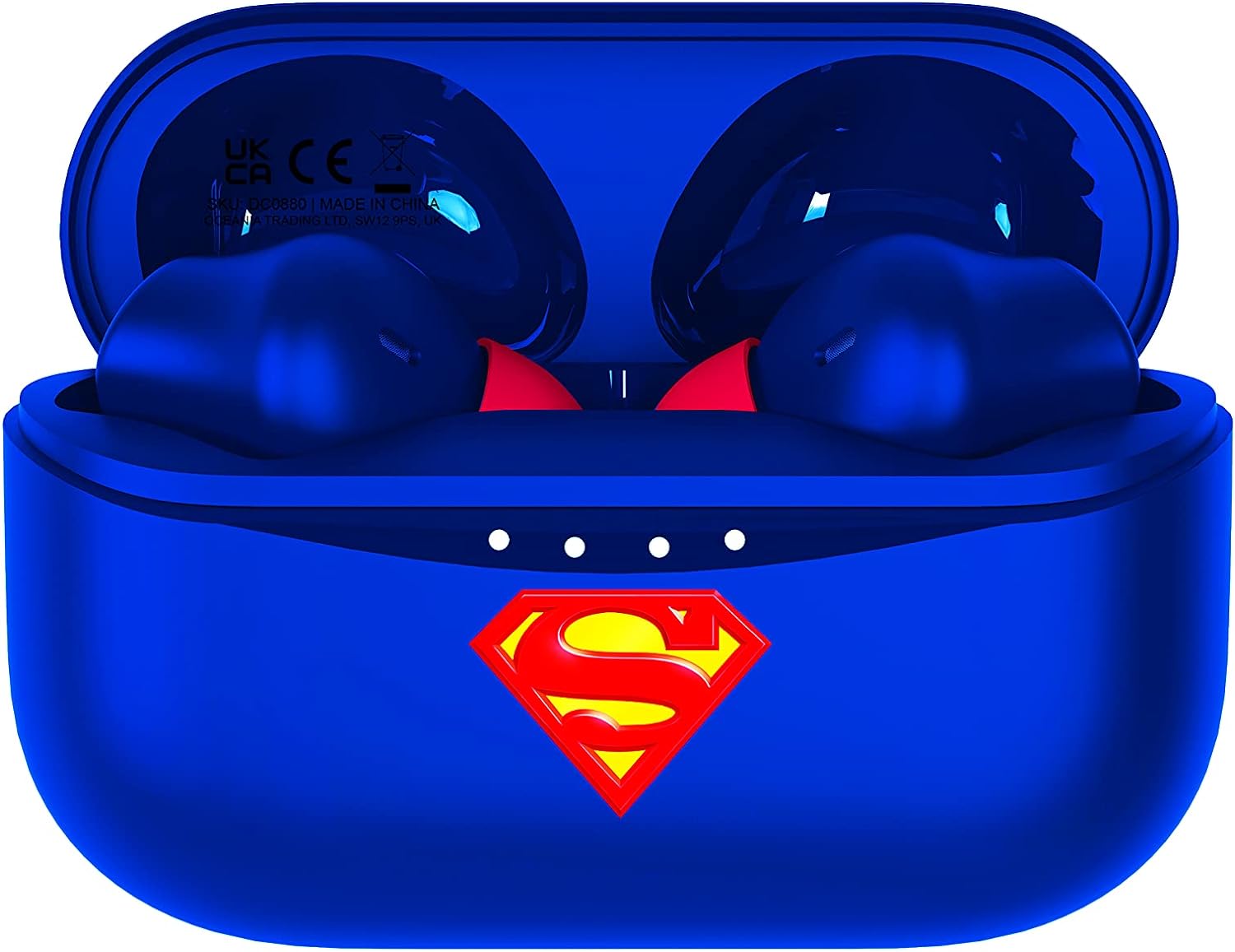 OTL Technologieën Draadloze Bluetooth V5.0 Superman kinderhoofdtelefoon met oplaadbox.