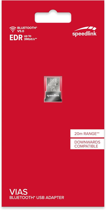 Speedlink VIAS Nano USB Bluetooth 5.0 Adapter - up to 3Mbit/s wireless data exchange, black