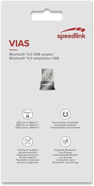 Speedlink VIAS Nano USB Bluetooth 5.0 Adapter - up to 3Mbit/s wireless data exchange, black