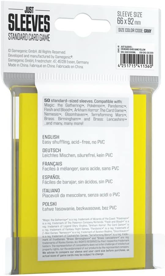 Just Sleeves: Standard Card Game Yellow (50)