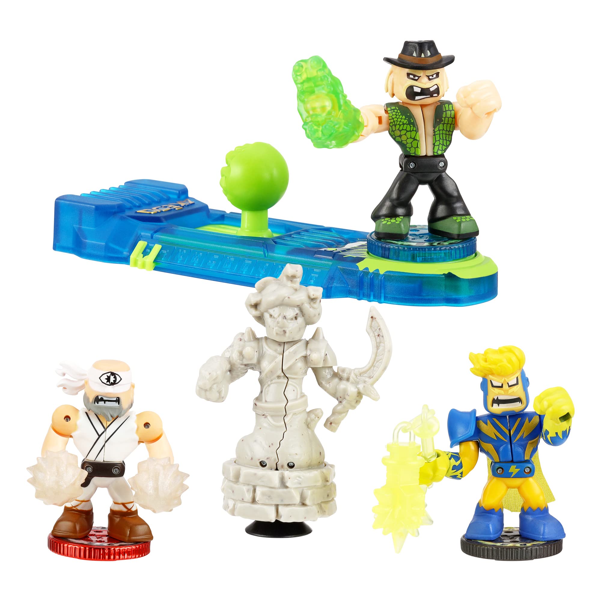 Legends of Akedo Powerstorm Official Rules Starter Pack Legendary Punch Attack 3 Mini Battling Warriors with Training Practice Piece and Exclusive Joystick Controller Single Punch Attack Season 3