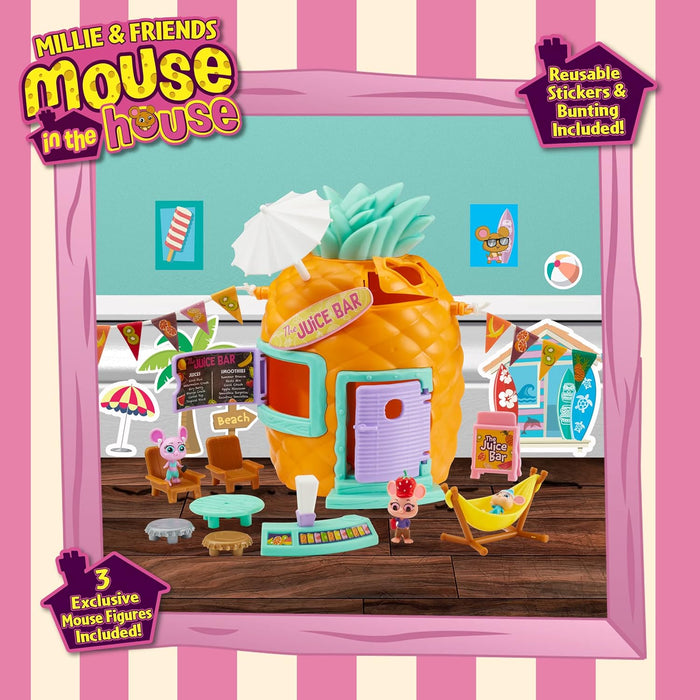 Character Options 07395 Millie & Friends Mouse in The House Pineapple Juice Bar Playset, Collectable Toys, Imaginative Play, Gift for 3-7 Year Old