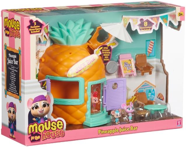 Character Options 07395 Millie & Friends Mouse in The House Pineapple Juice Bar Playset, Collectable Toys, Imaginative Play, Gift for 3-7 Year Old