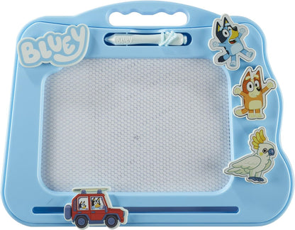 Bluey Carnet de voyage magnétique avec stylo et 3 tampons, dessinez et effacez sans désordre