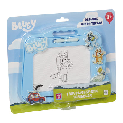Bluey Carnet de voyage magnétique avec stylo et 3 tampons, dessinez et effacez sans désordre