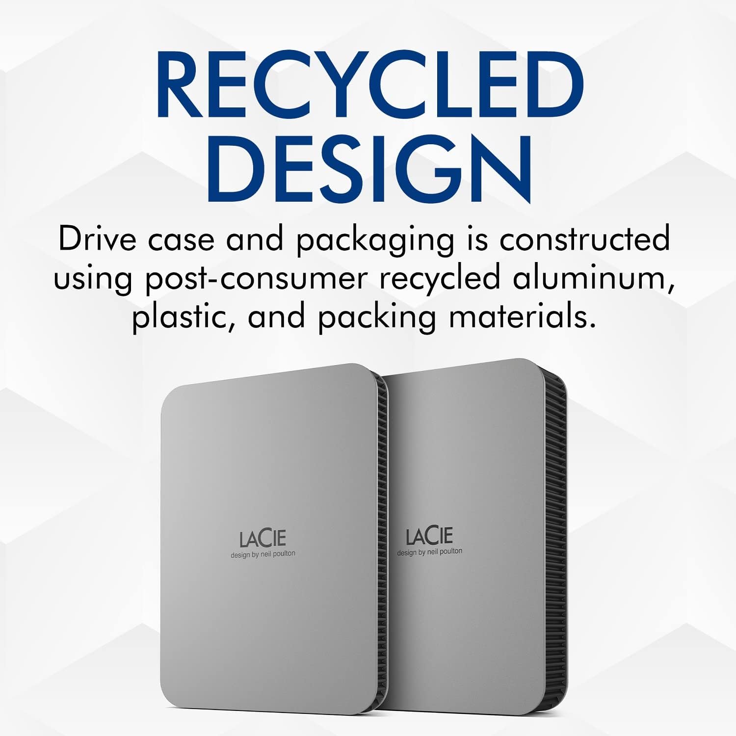 LaCie Mobile Drive Moon, 4TB, External Hard Drive Portable, Silver, USB-C 3.2, PC, Mac, with Adobe Creative Cloud, 3 Years Rescue Services (STLP4000400