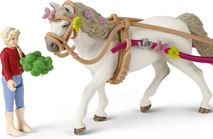 schleich HORSE CLUB — 42467 Carriage Ride With Picnic Playset, 32-Piece Horse and Carriage Toy Set with Doll, Stocked Picnic Basket and Accessories, Horse Toys for Girls & Boys Ages 5+ New packaging