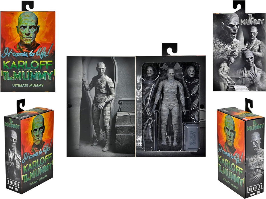 NECA-Figura Ultimate Mummy Black and White Universal Monsters 18cm Does Not Apply, Multicolor (208585), One Size (4812