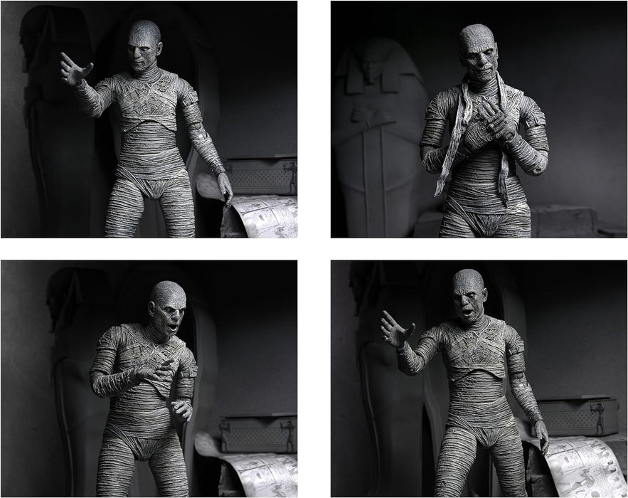 NECA-Figura Ultimate Mummy Black and White Universal Monsters 18cm Does Not Apply, Multicolor (208585), One Size (4812