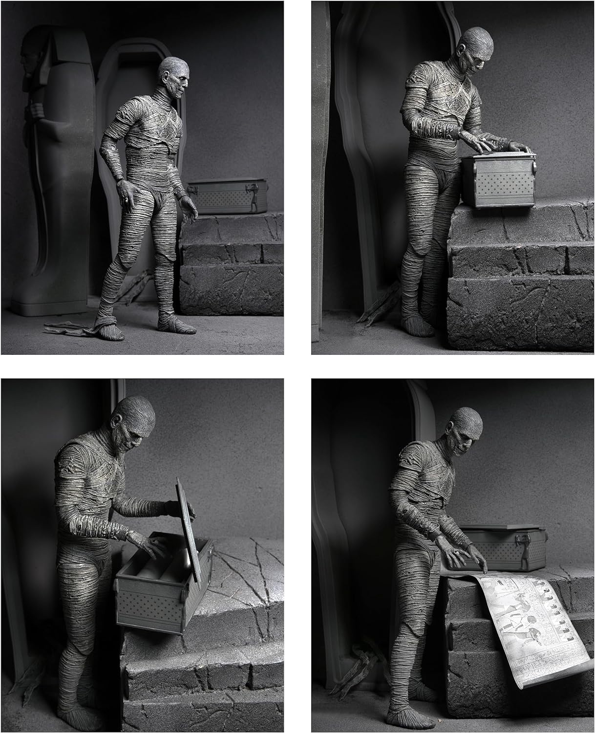 NECA-Figura Ultimate Mummy Black and White Universal Monsters 18cm Does Not Apply, Multicolor (208585), One Size (4812