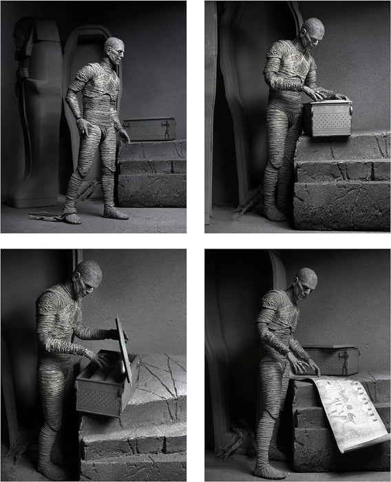 NECA-Figura Ultimate Mummy Black and White Universal Monsters 18cm Does Not Apply, Multicolor (208585), One Size (4812