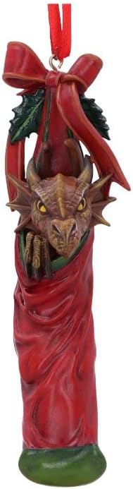 Nemesis Now Anne Stokes Magical Arrival Dragon Hanging Ornament 13.5cm, Resin, Red, Anne Stokes Giftware, Magical Arrival Hanging Ornament, Hook & Loop, Cast in the Finest Resin, Expertly Hand-Painted