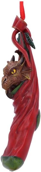 Nemesis Now Anne Stokes Magical Arrival Dragon Hanging Ornament 13.5cm, Resin, Red, Anne Stokes Giftware, Magical Arrival Hanging Ornament, Hook & Loop, Cast in the Finest Resin, Expertly Hand-Painted