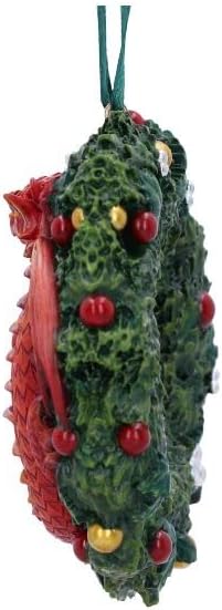 Nemesis Now Anne Stokes Sweet Tooth Dragon Hanging Ornament 9cm, Resin, Red, Anne Stokes Merchandise, Sweet Tooth Dragon Hanging Christmas Decoration, Cast in the Finest Resin, Expertly Hand-Painted