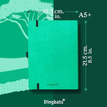 Dingbats* - Earth Cuaderno A5 Punteado - Mediano Libreta de Tapa Dura Cuero PU - Cierre Elástico, Soporte para bolígrafos, Marcador
