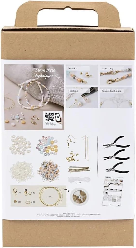 Creativ Beadwork, Beads, Chain, Rhinestones, Wood, Assorted Colours, One Size