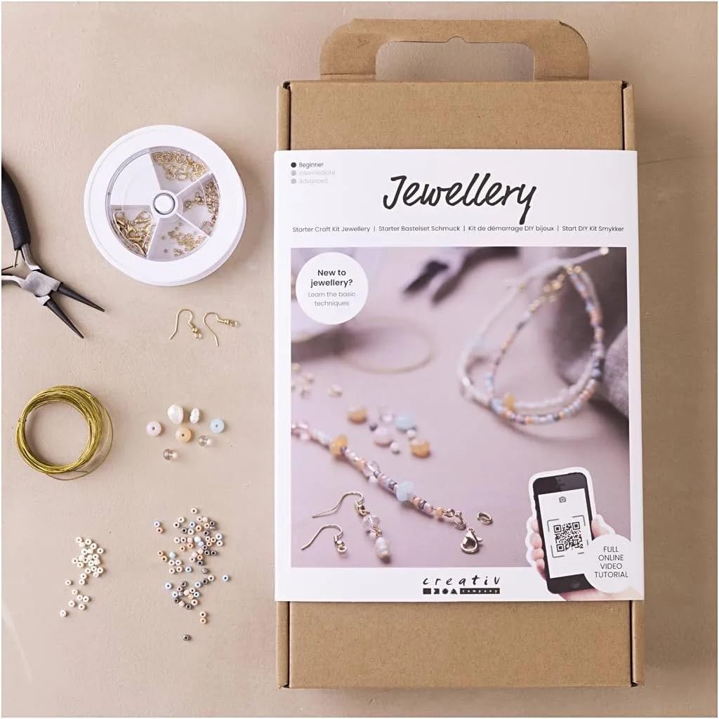 Creativ Beadwork, Beads, Chain, Rhinestones, Wood, Assorted Colours, One Size