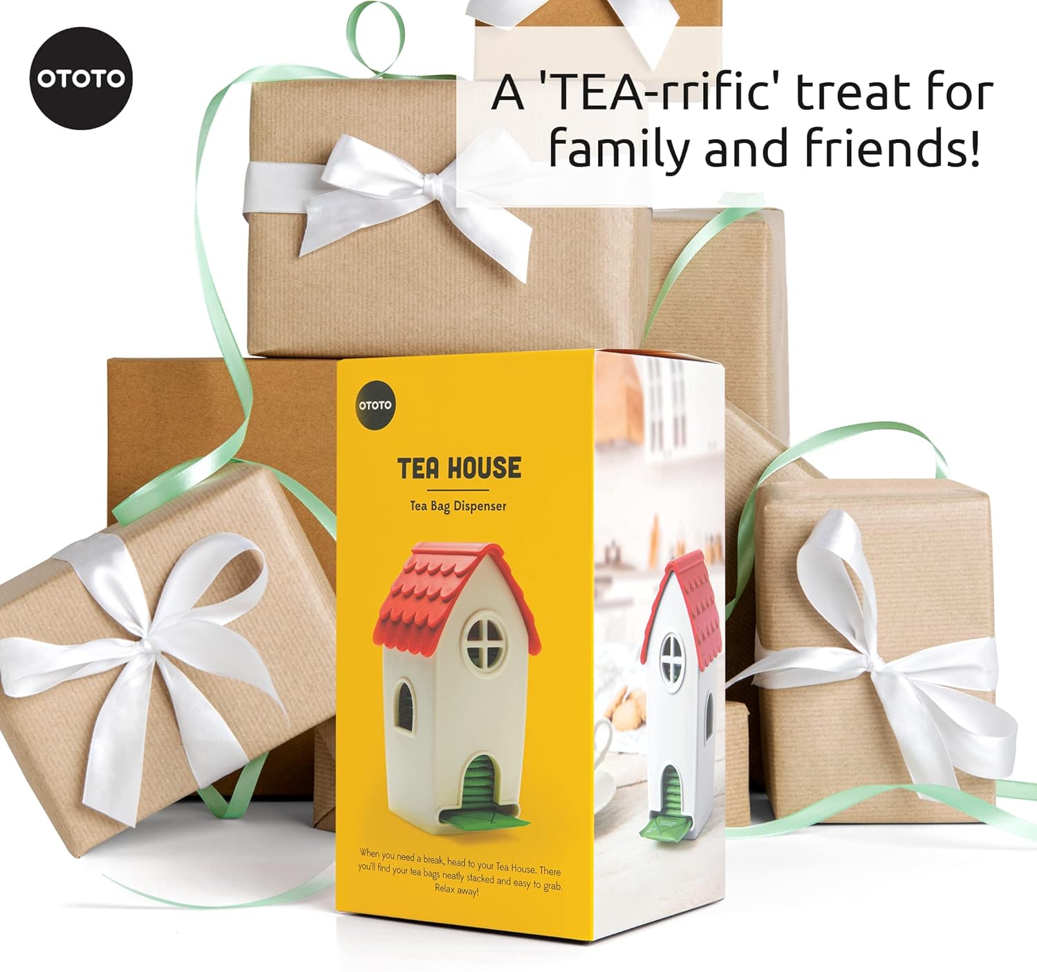 Pack of 3 - Tea House Tea Bag Organizer + Magic Mushroom Foldable Kitchen Funnel + Clean Dreams Kitchen Sponge Holder