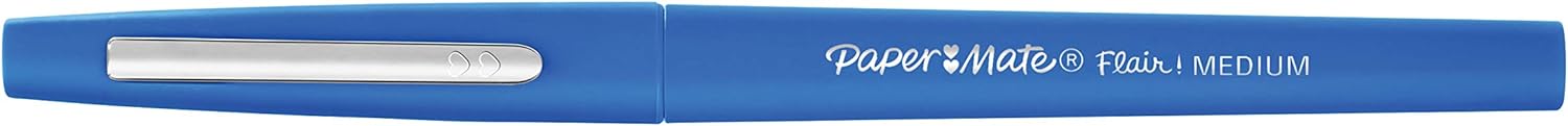 Paper Mate Flair Felt Tip Pens | Medium Point (0.7mm) | Blue | 5 Count