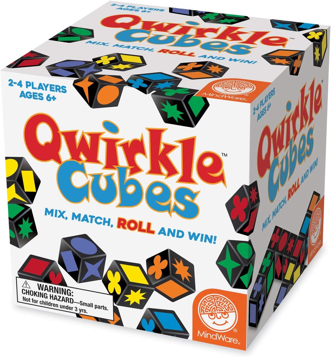MindWare , Qwirkle Cubes, Miniature Game, Ages 6+, 2-4 Players, 45 Minutes Playing Time