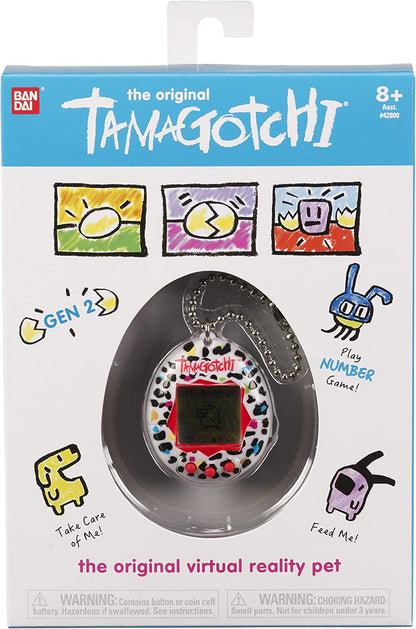 TAMAGOTCHI 42945NBNP Bandai Leoparden-Gehäuse mit Kette - Das Original Virtual-Reality-Haustier, Mehrfarbig