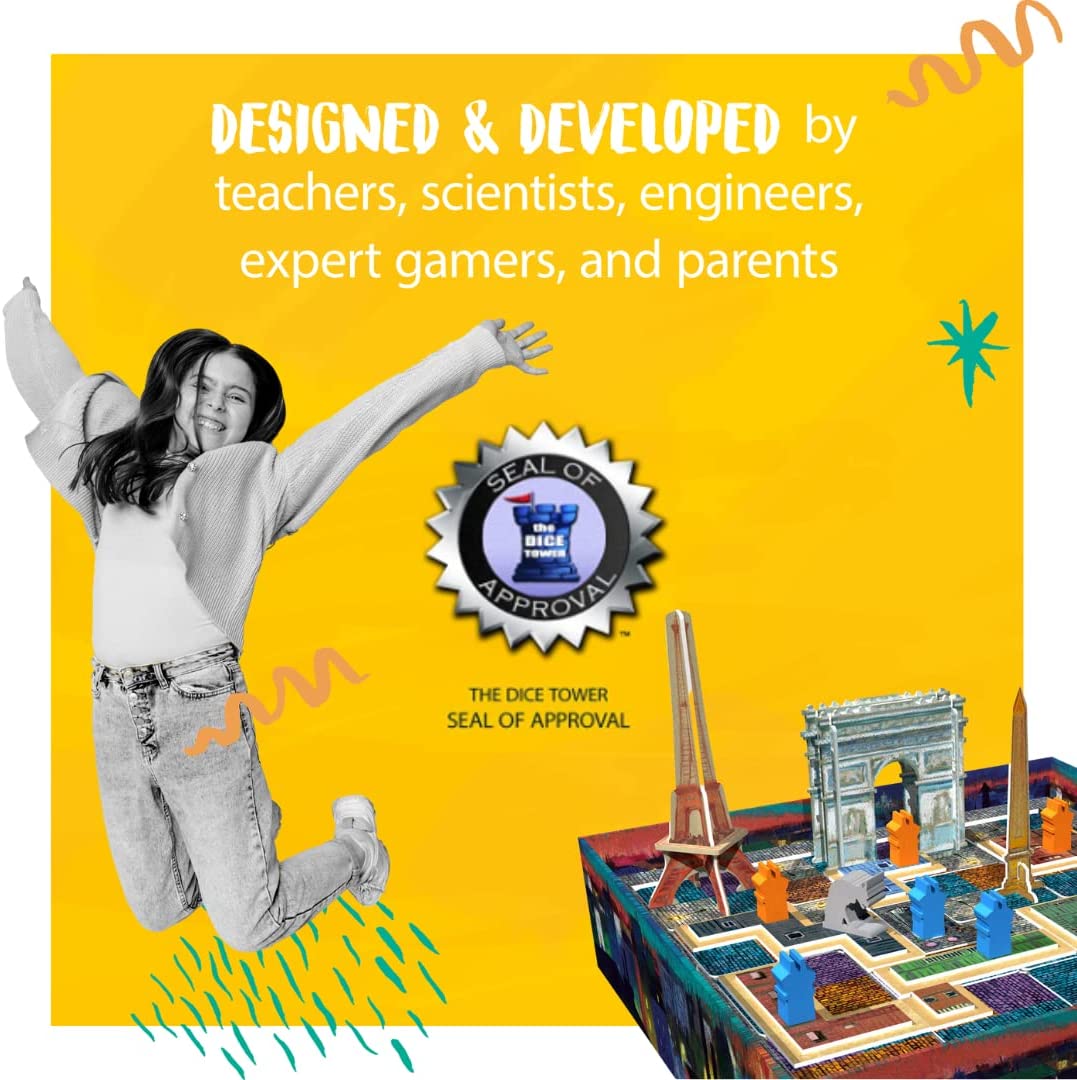 DEVIR Thames & Kosmos Paris - Eiffel-Erweiterung, Legespiel zum Platzieren, Familienspiele für Spieleabend, Strategie-Brettspiele für Erwachsene und Kinder, für 2 Spieler, ab 8 Jahren