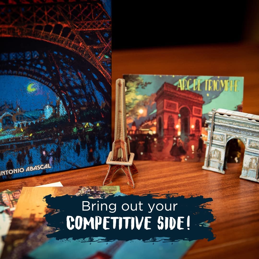 DEVIR Thames & Kosmos Paris - Eiffel-Erweiterung, Legespiel zum Platzieren, Familienspiele für Spieleabend, Strategie-Brettspiele für Erwachsene und Kinder, für 2 Spieler, ab 8 Jahren