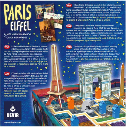 DEVIR Thames & Kosmos Paris - Eiffel-Erweiterung, Legespiel zum Platzieren, Familienspiele für Spieleabend, Strategie-Brettspiele für Erwachsene und Kinder, für 2 Spieler, ab 8 Jahren