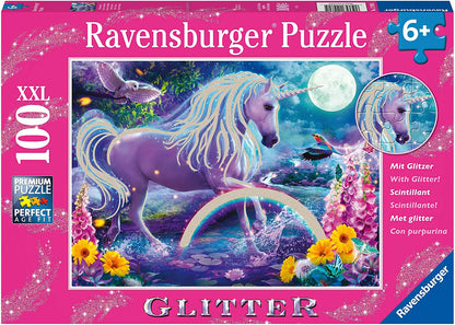Ravensburger 12980 100 pièces XXL-Licorne scintillante (Collection Paillettes) Fantasy & Fairy Tale Einhorn Puzzle für Kinder, Mehrfarbig, 19 x 14 inches (49 x 36 cm