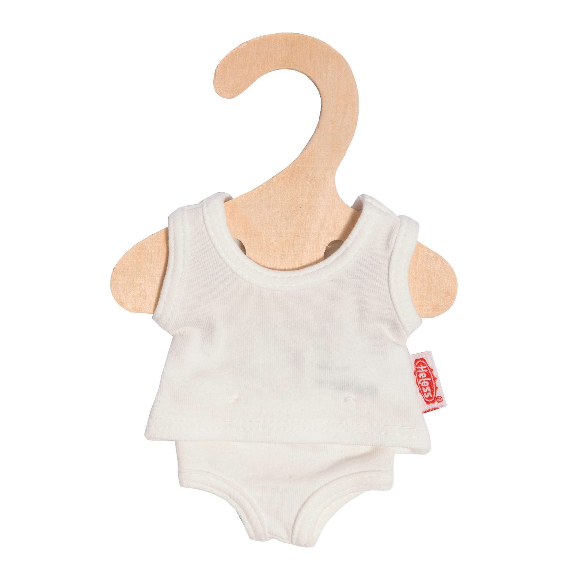 Heless 9221 Clothes Made of Elastic Jersey Material, 2-Piece Underwear Set in White with Vest and Briefs for Dolls and Cuddly Toys, Size, 20-25 cm