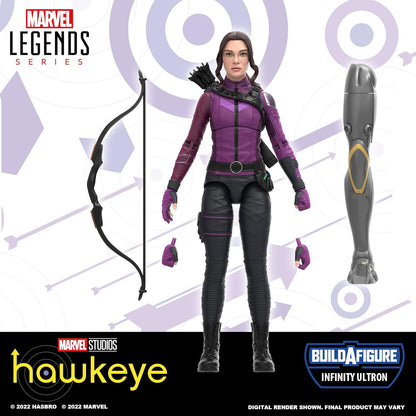 Hasbro Marvel F3856 Marvel Legends MCU Disney Plus Kate Bishop Hawkeye Series Action 6-inch Collectible Toy, 3 Accessories, 1 Build-A-Figure Part, Multi