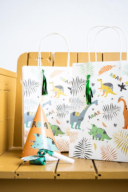 Folat 68328 Partyhüte Papier Dino Roars-6 Stück, Mehrfarben