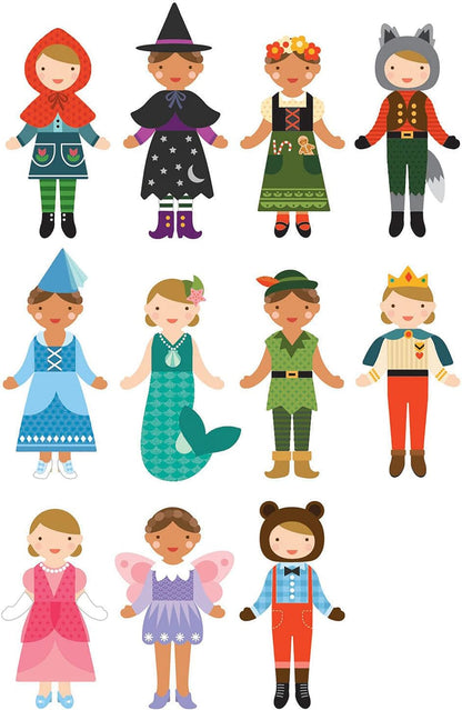 Petit Collage Magnetic Dress Up, Fairy Tales – Magnetic Game Board with Mix and Match Magnetic Pieces, Ideal for Ages 3+ – Includes 2 Dolls and Over 52 Creative Magnetic Pieces, 1 ea, (PTC104