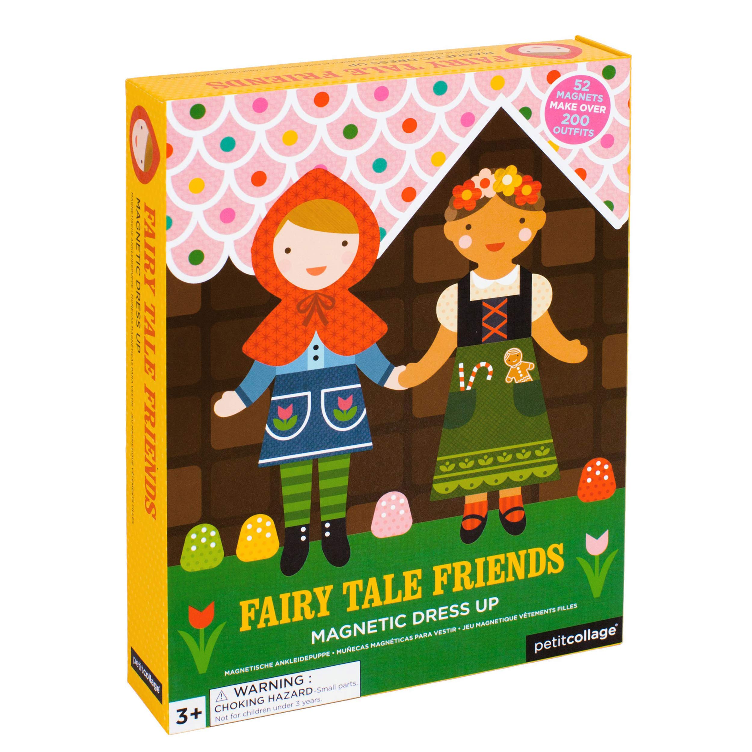 Petit Collage Magnetic Dress Up, Fairy Tales – Magnetic Game Board with Mix and Match Magnetic Pieces, Ideal for Ages 3+ – Includes 2 Dolls and Over 52 Creative Magnetic Pieces, 1 ea, (PTC104