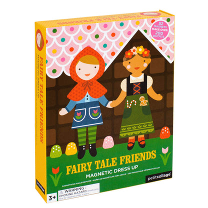 Petit Collage Magnetic Dress Up, Fairy Tales – Magnetic Game Board with Mix and Match Magnetic Pieces, Ideal for Ages 3+ – Includes 2 Dolls and Over 52 Creative Magnetic Pieces, 1 ea, (PTC104