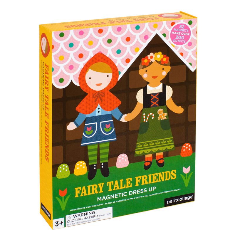 Petit Collage Magnetic Dress Up, Fairy Tales – Magnetic Game Board with Mix and Match Magnetic Pieces, Ideal for Ages 3+ – Includes 2 Dolls and Over 52 Creative Magnetic Pieces, 1 ea, (PTC104