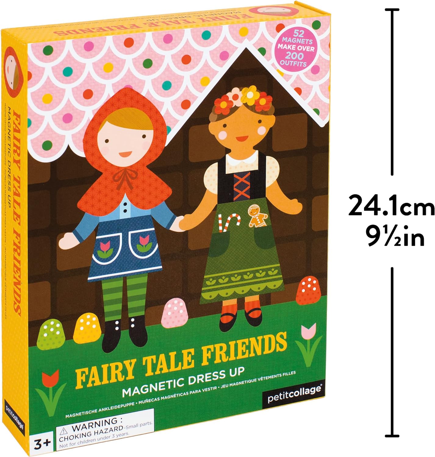 Petit Collage Magnetic Dress Up, Fairy Tales – Magnetic Game Board with Mix and Match Magnetic Pieces, Ideal for Ages 3+ – Includes 2 Dolls and Over 52 Creative Magnetic Pieces, 1 ea, (PTC104