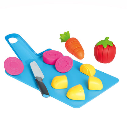 Casdon Joseph Joseph Toys. Chop2Pot. Super Safe Kitchen Playset for Kids with Foldable Chopping Board and Choppable Play Food. For Children Aged 2+